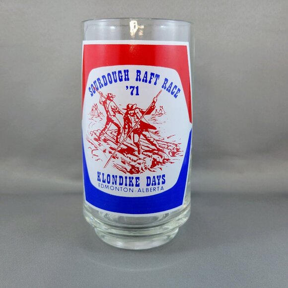 Edmonton Alberta Klondike Days Sourdough Raft Race 1971 Mug Glass Vintage Read - Picture 2 of 9